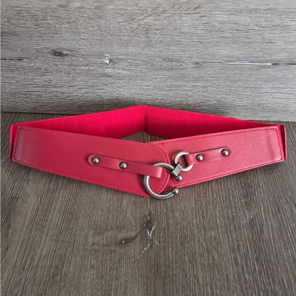 Wide Elastic Stretch Waist Belt With Interlock Buckle 35.5" Long